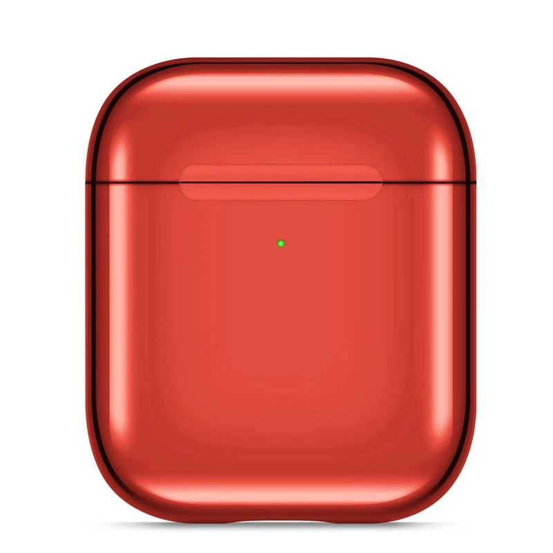 Красный Роскошный защитный чехол для Airpods 2& 1, противоударный чехол с защитой от отпечатков пальцев для Air Pods 2, покрытие для наушников - Цвет: Красный