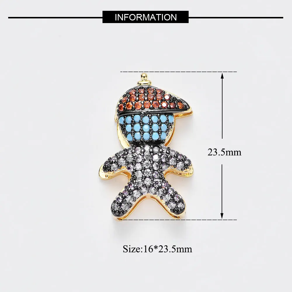 Одежда высшего качества слон Micro Pave CZ кулон мальчик ползунок для девочек Spacer