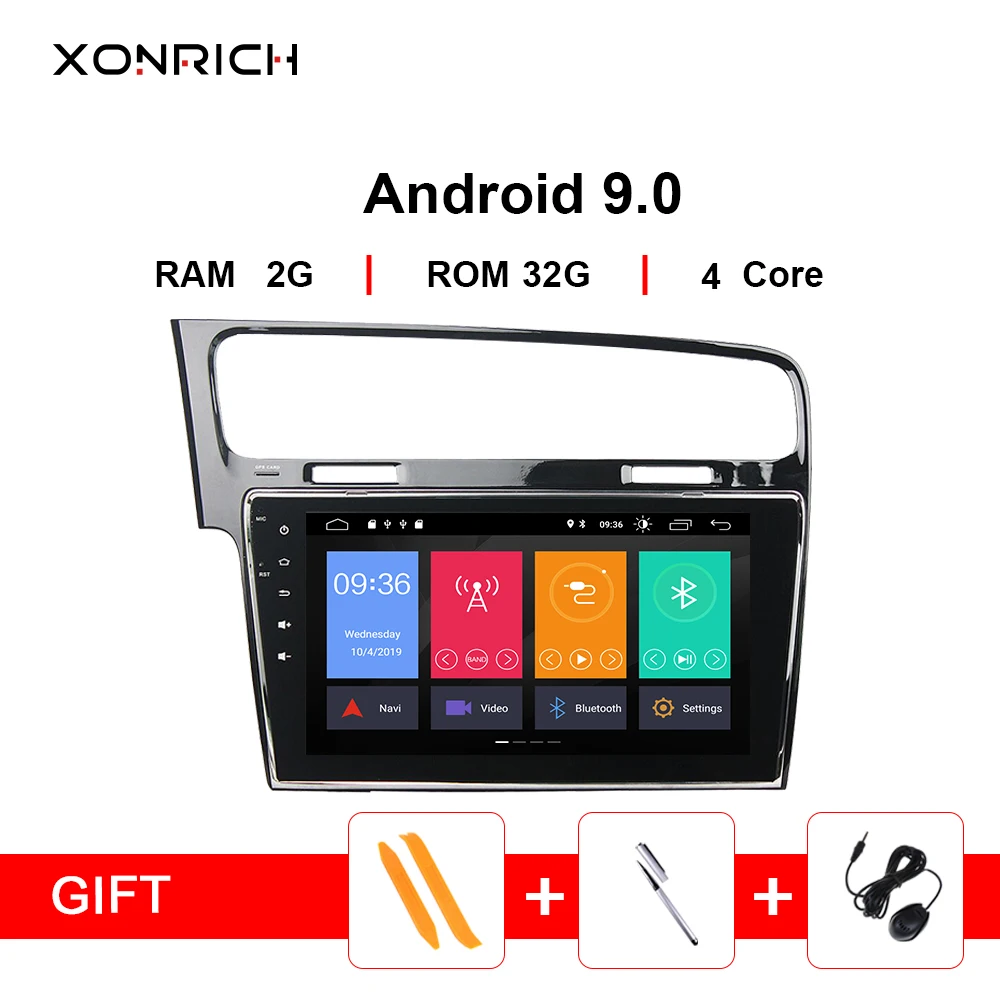 Ips xonбогатый автомобильный мультимедийный плеер 1 Din DVD Automotivo Android 9 для Volkswagen VW Golf 7