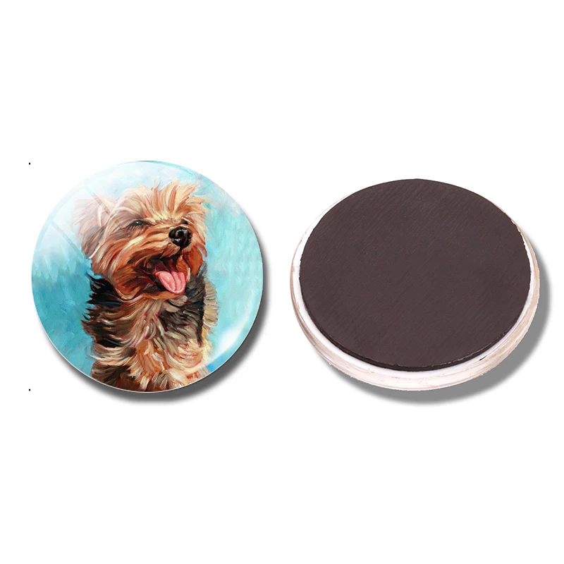 PACK OF 1 Милая Собака 30 мм магнит на холодильник смешная собака Любовник подарок стеклянный купол магнитные наклейки на холодильник держатель для заметок украшение дома - Цвет: PACK OF 1