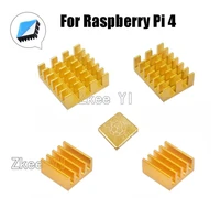 4pcs for raspberry pi 4b aluminum heatsink radiator cooler kit for raspberry pi 4 gold