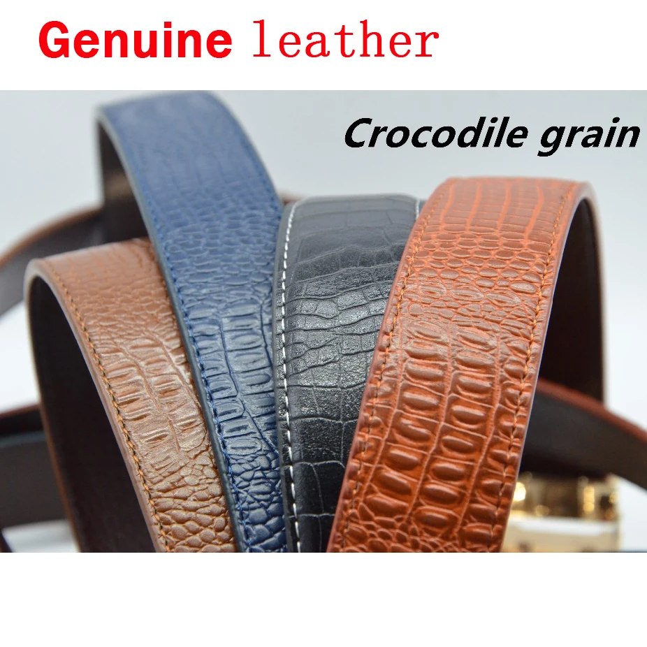 2016 мужская Крокодил Кожаный бренд h мужской ремень гладкой Пряжкой пояса