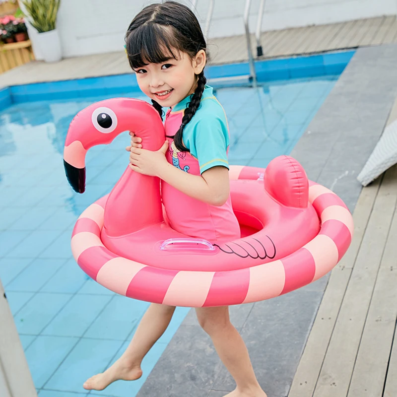 

Inflatable Flamingo Pool Float Circle Mattress Baby ride on Flamingo Swimming Ring Seat Boat Raft Summer Water Fun Children Toys
