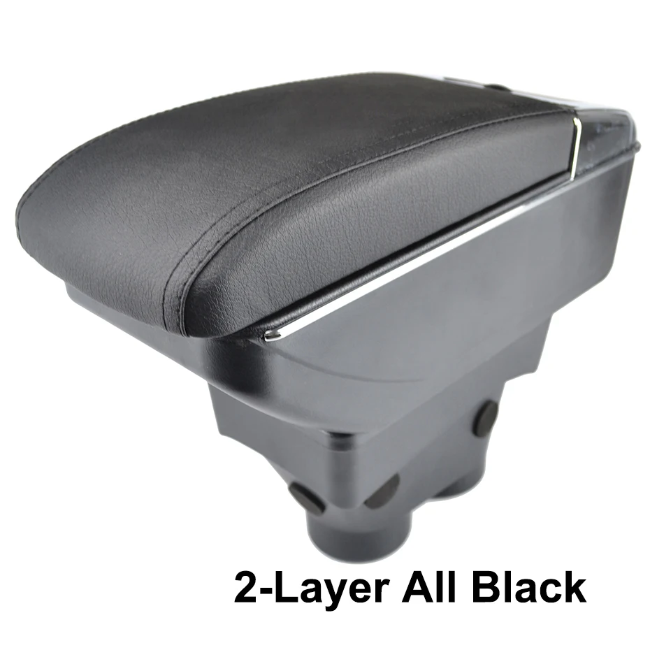 2-Layer All Black Xukey центральный подлокотник для peugeot 208 2013- консоль Центр черный ящик для хранения автомобиля Стайлинг пепельница Attrage - Название цвета: 2-Layer All Black