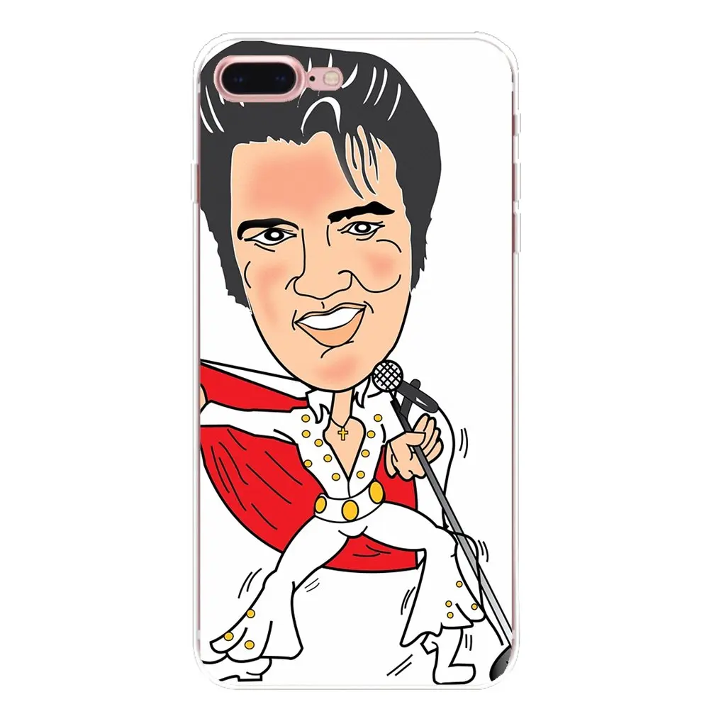 Silicone Phone Shell Cover For iPhone XS Max XR X 4 4S 5 5S 5C SE 6 6S 7 8 Plus Samsung Galaxy J1 J3 J5 J7 A3 A5 Elvis Presley |