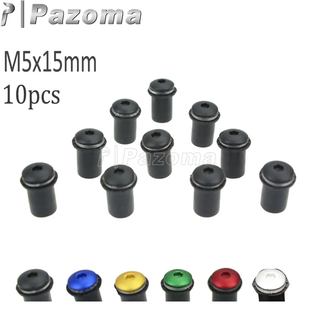 

6 Color 10Pcs M5*15mm Motorcycle Windscreen Windshield Fairing Well Nut Bolts Screw For Honda CBR 600 F4i CBR1000RR CB400 VFR800