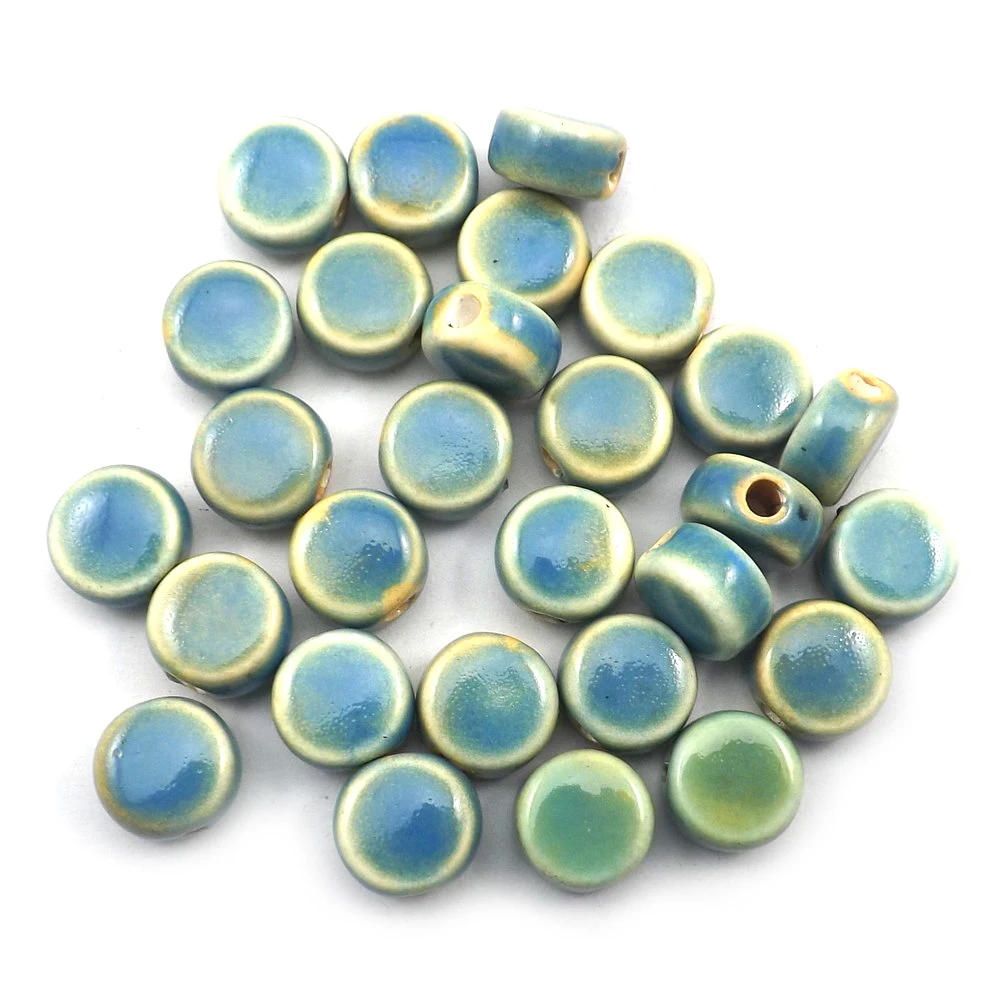 Модные керамические бусины в форме пуговиц 12x7 мм + оптовая продажа 100 шт./лот