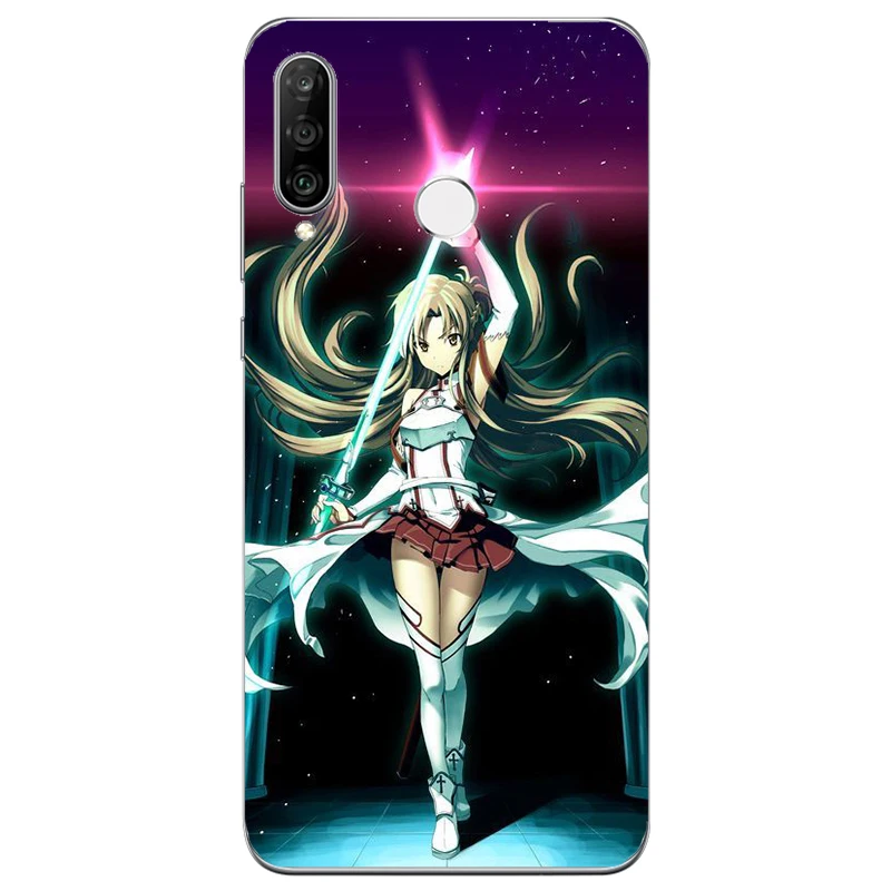 Мягкий силиконовый чехол-книжка Sword Art Online Manga для Huawei Honor 8A P30 P40 Y6 Y7 Lite E Prime Pro Plus 2019 |