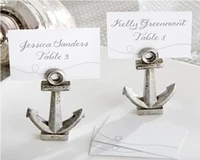

100 pcs/lot antique silver "Nautical" Anchor Place Card Holders Table Decor for Wedding Party bridal shower favor lin4496