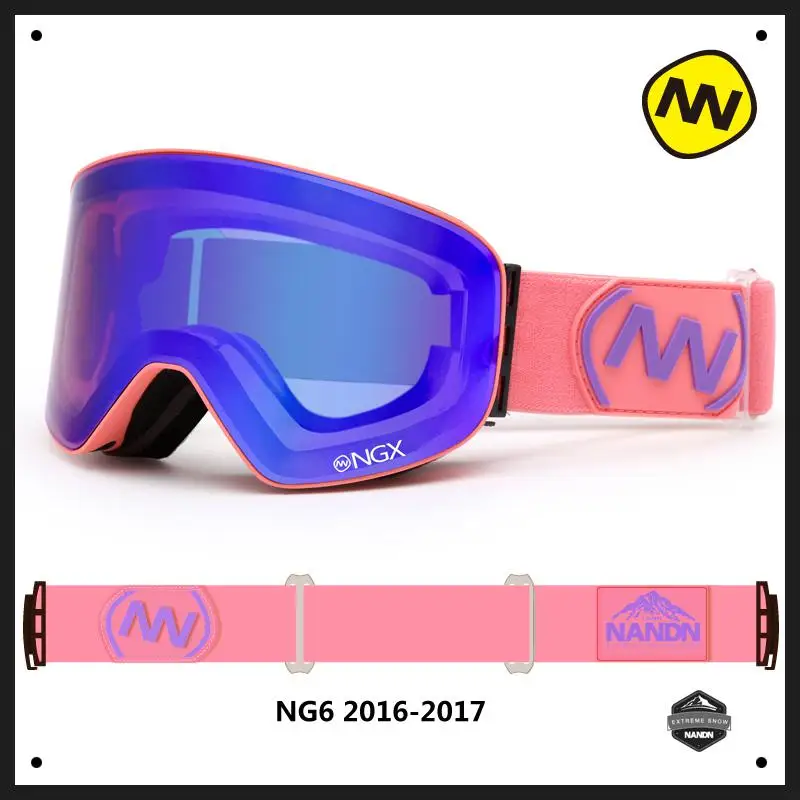 NANDN зима профессиональные лыжные очки Анти туман двойные линзы Uv400 Лыжный спорт
