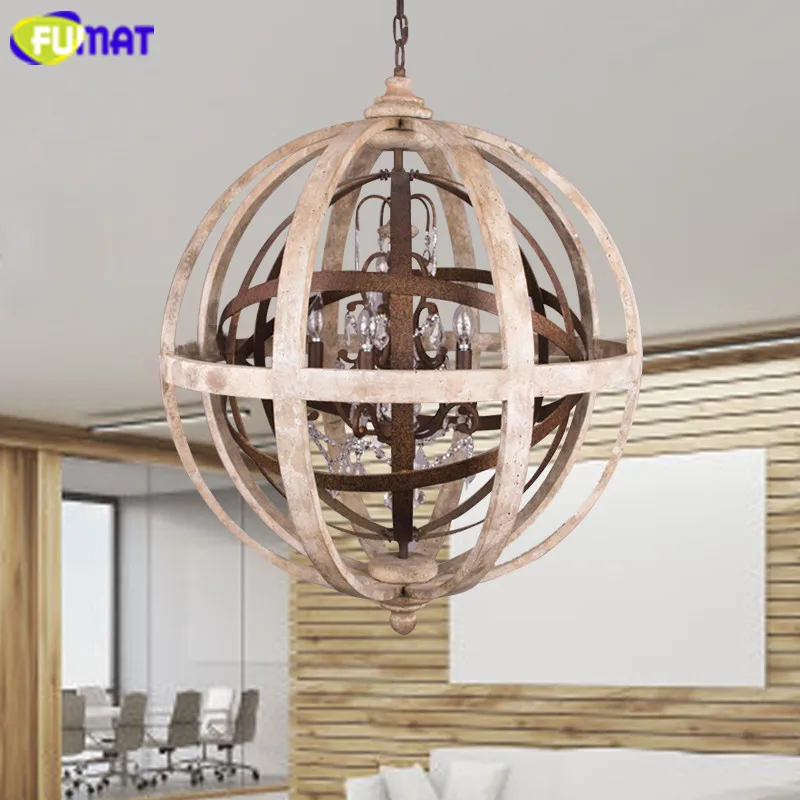 FUMAT Ретро подвесные светильники деревянные LED E14 промышленная лампа подвесной