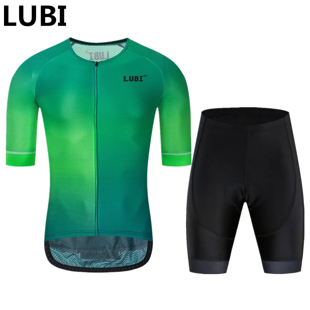 jersey and short LUBI Pro Team, мужская летняя велосипедная майка, короткий комплект, одежда с высокой плотностью, губчатая подкладка, MTB, комплекты одежды, велосипедная одежда, дорожный костюм - Цвет: jersey and short