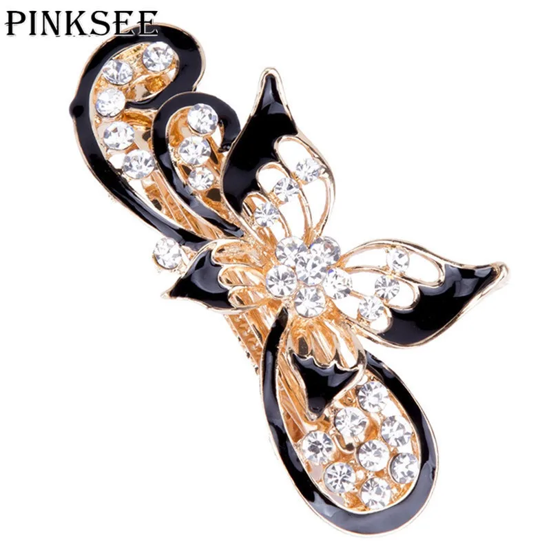 Заколка для волос PINKSEE 1 шт. милый дизайн со стразами и бабочкой Весенняя женская