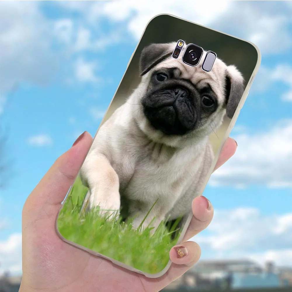 Чехол для телефона из мягкого ТПУ с рисунком чехол Galaxy Samsung A40 мопса крышка A50 A3 A6