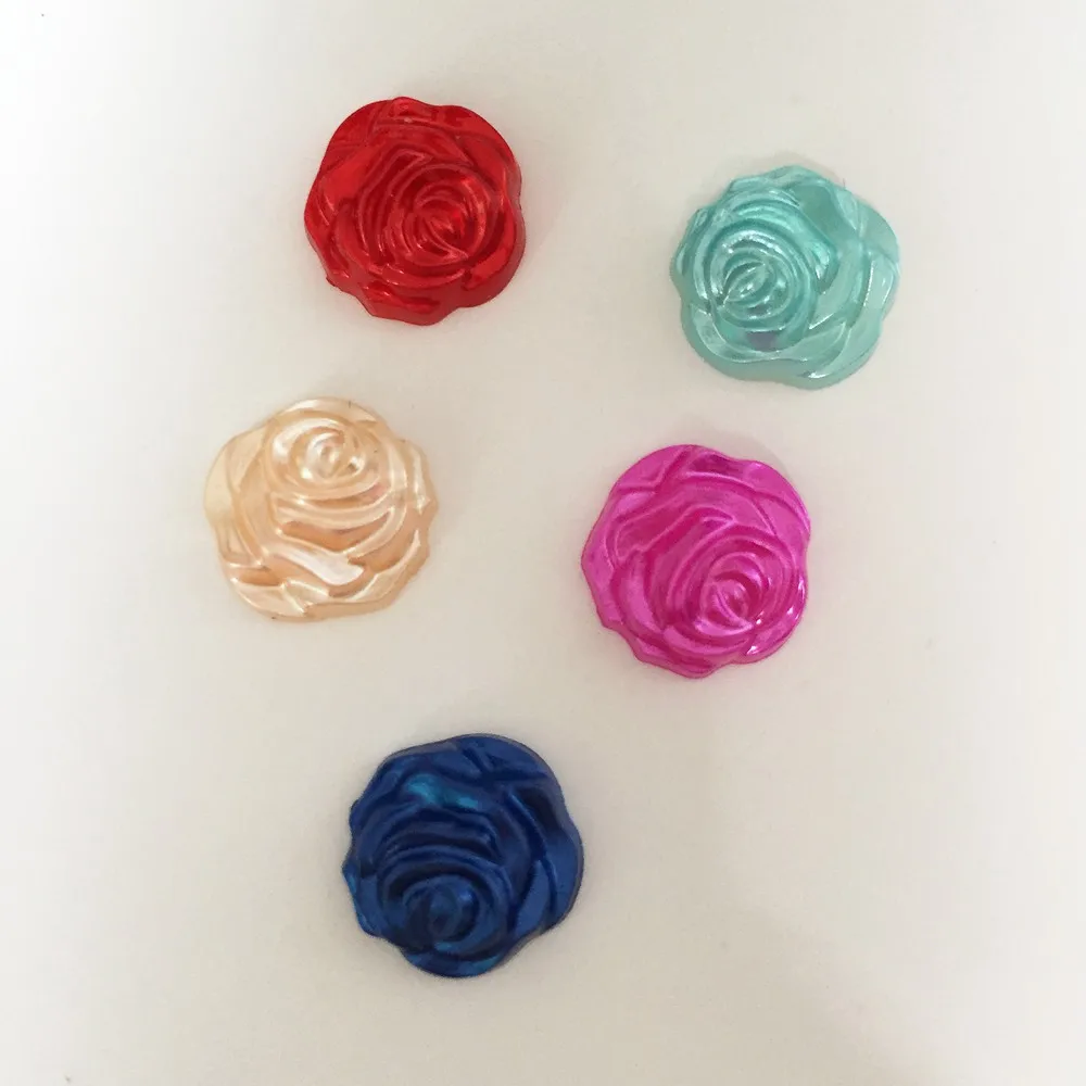 30 шт. 12 мм пластиковые розы плоские для альбома/рукоделия бусины DIY свадебные