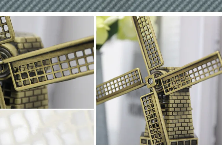 1PC Retro Style Windmill Metal Model Holland Craft Gift Manual Rotation Home Decorations Desktop JL 266 | Дом и сад