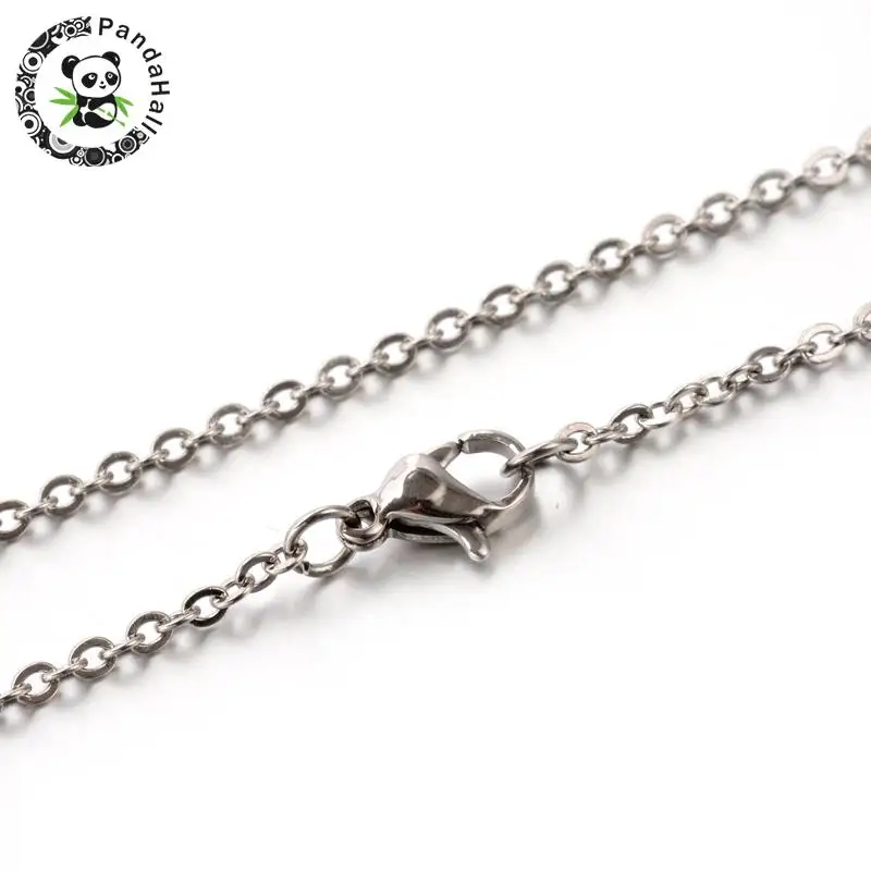 

304 Stainless Steel Cable Chain Necklaces 1.5mm 2mm 2.5mm Golden Stainless Steel Color, 17.7"(45cm),