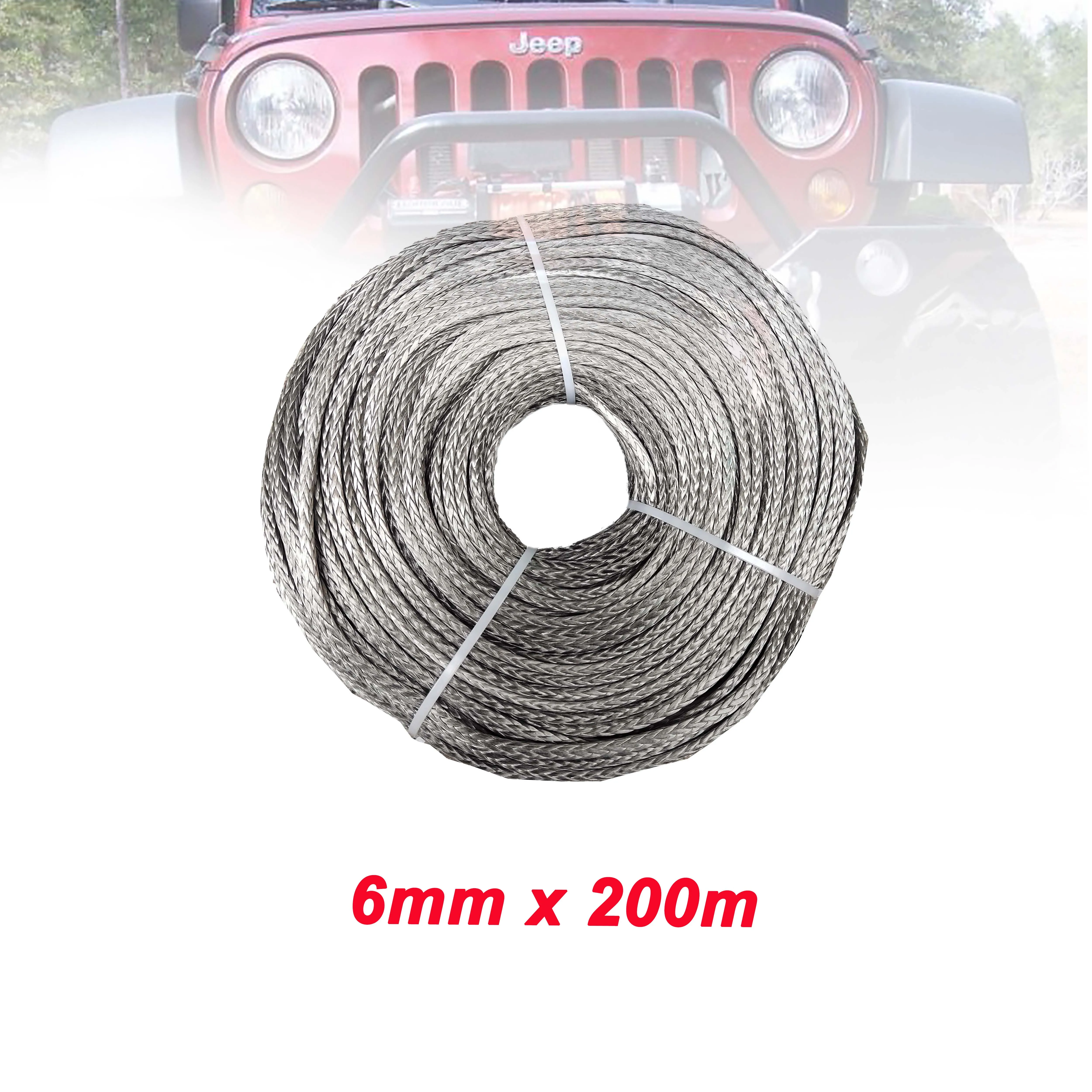 Сверхпрочная синяя плетеная лебедка из СВМПЭ 6 мм х 200 м|rope collection|winch 12vrope hand winch |
