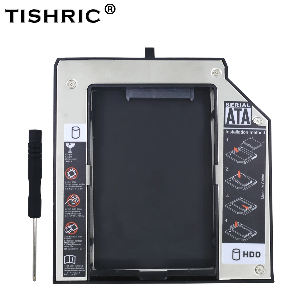 Алюминиевый корпус TISHRIC для 2 го жесткого диска Caddy 12 7 мм SATA 3 0 5 &quotSSD HDD DVD Lenovo ThinkPad