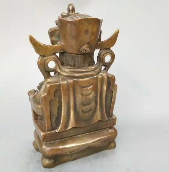 

Exquisite Chinese Old Handwork Pure Brass God Of Wealth Buddha Statue Mammon Yuanbao Statue