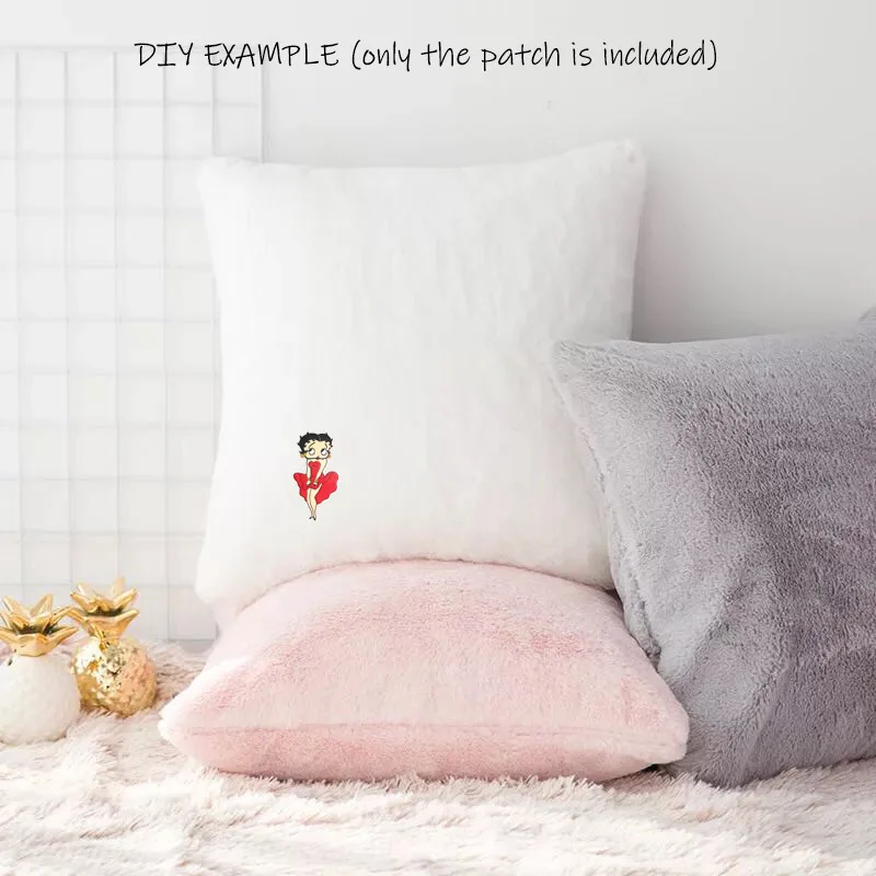 Betty Boop мультфильм обувь для девочек красное платье аппликация фильм ТВ шоу серии костюм Вышитые Железный На нашивки одежда Транс