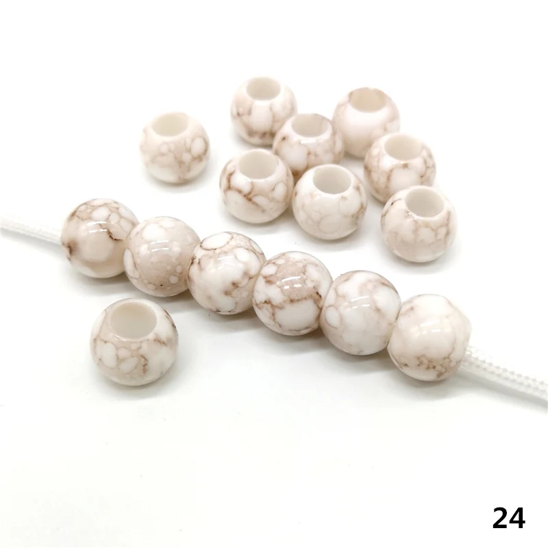 24 20 pcs 12mm Big Hole Beads Round Beads for Jewelry Making Acrylic Beads Multicolor Loose Bead Jewelry DIY Accessory - Цвет: 24