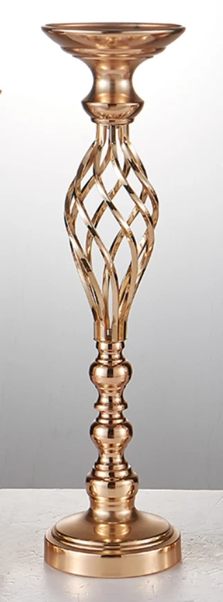 Gold height 54 cm Золотые/серебряные цветы вазы подсвечники дорожный свинцовый стол Центральная металлическая подставка подсвечник для свадебной вечеринки канделябры - Цвет: Gold height 54 cm