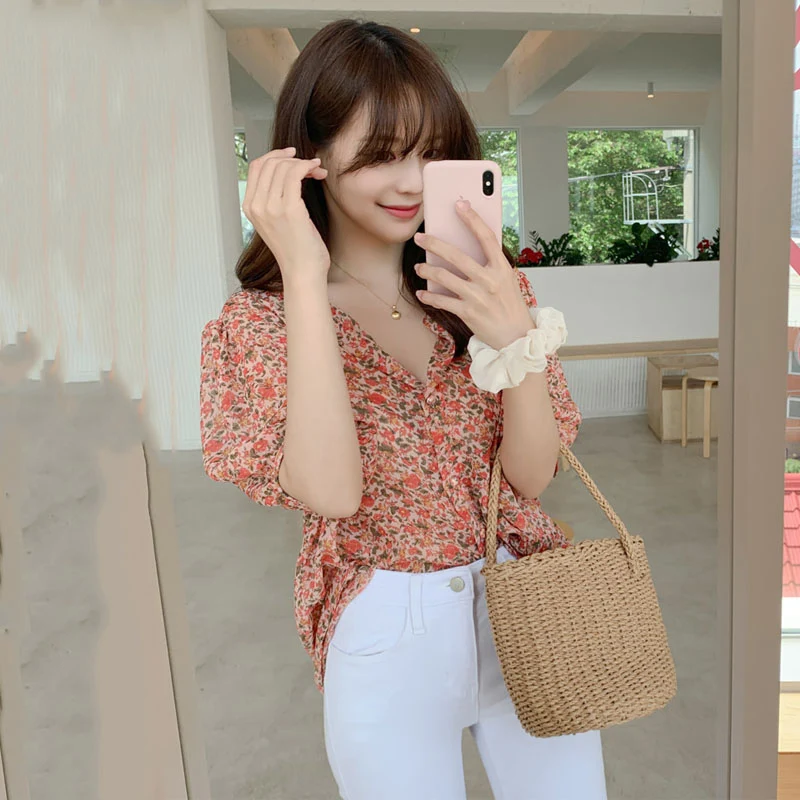 Летние милые топы популярные женские повседневные удобные элегантные с коротким