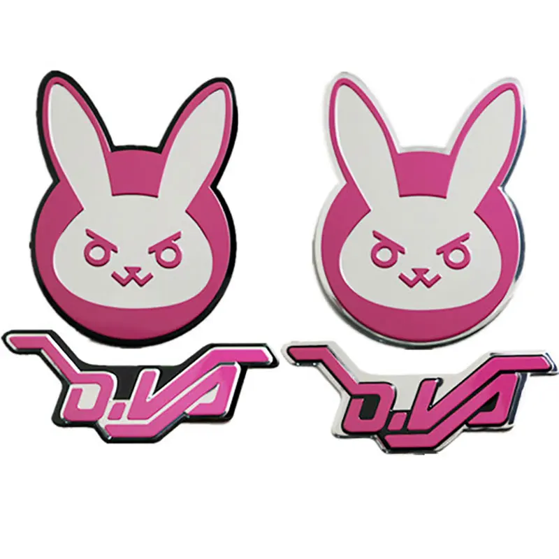 SUKO 3D Алюминий Overwatch Рисунок Игры стикеры стайлинга автомобилей D. VA рисунок кролик