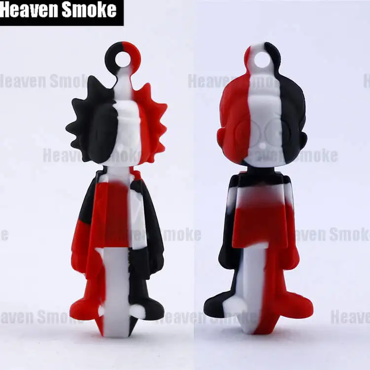 blk-wht-red pipe 2pc 2 шт Рик и Морт курительные трубки комплект w/металлическая чаша табачная трубка+ силиконовая пепельница Портативный Анти-обжигающий Пепельница держатель для сигарет - Цвет: blk-wht-red pipe 2pc