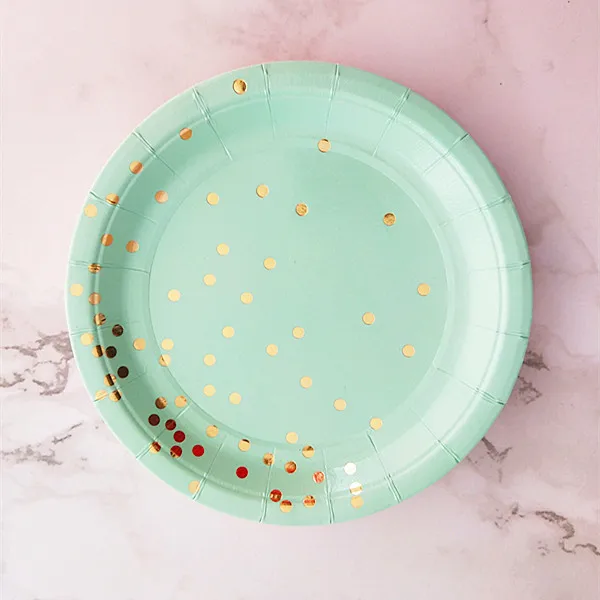 32 шт. детские синие бумажные десертные тарелки на 1 й день рождения|Одноразовая