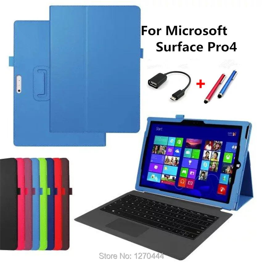 Роскошный кожаный чехол книжка для Microsoft Surface Pro 4 5 6 Модный Цветной подставка