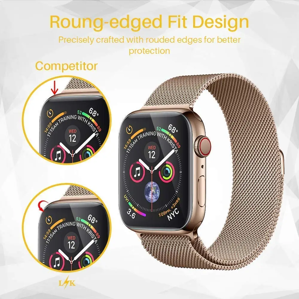 Защитная пленка с полным покрытием для Apple Watch 5, 4, 44 мм, 40 мм, iwatch 9D, анти-шок, ТПУ, защитная крышка, аксессуары для часов, 44