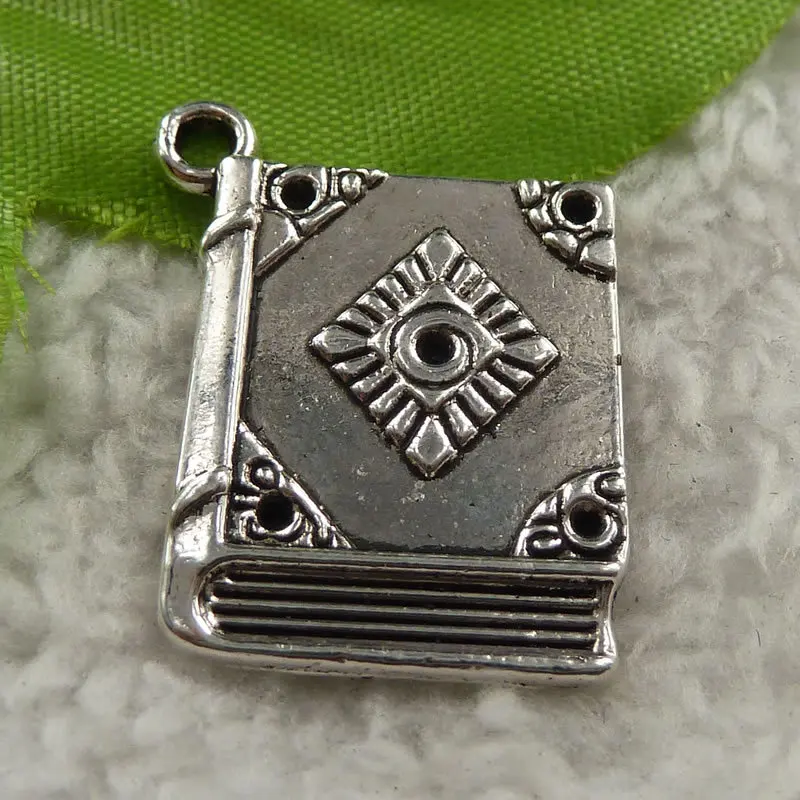 88 шт. античные серебряные подвески для книг 26x21 мм Сделай Сам Изготовление