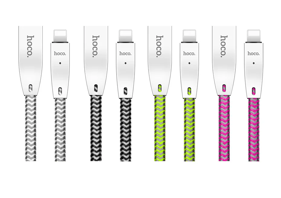 HOCO двойной индикатор светильник для зарядки данных USB кабель для L ightning i Phone 11 Pro X XS XR i Pad 2.4A OTG быстрое зарядное устройство провод Syn