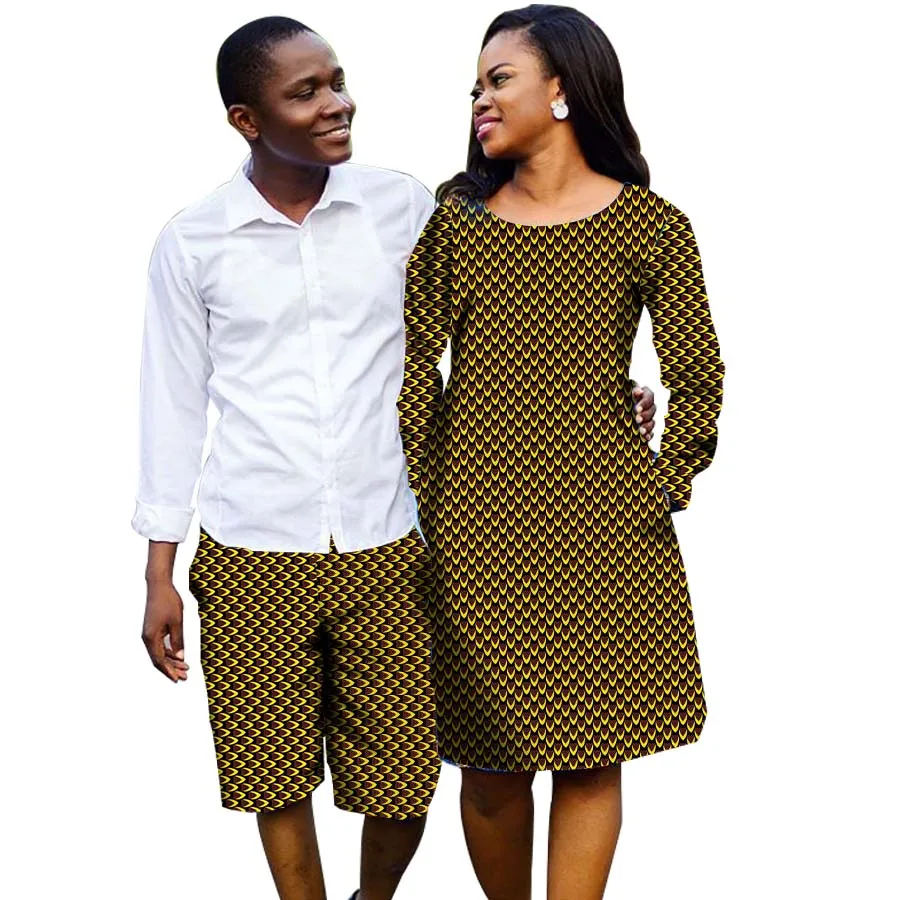 Одежда для пар в африканском стиле мужские и женские платья шорты