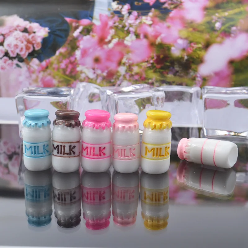 10 шт./лот 3D миниатюрная бутылочка для молока кабошон Каваий Сделай Сам Рукоделие