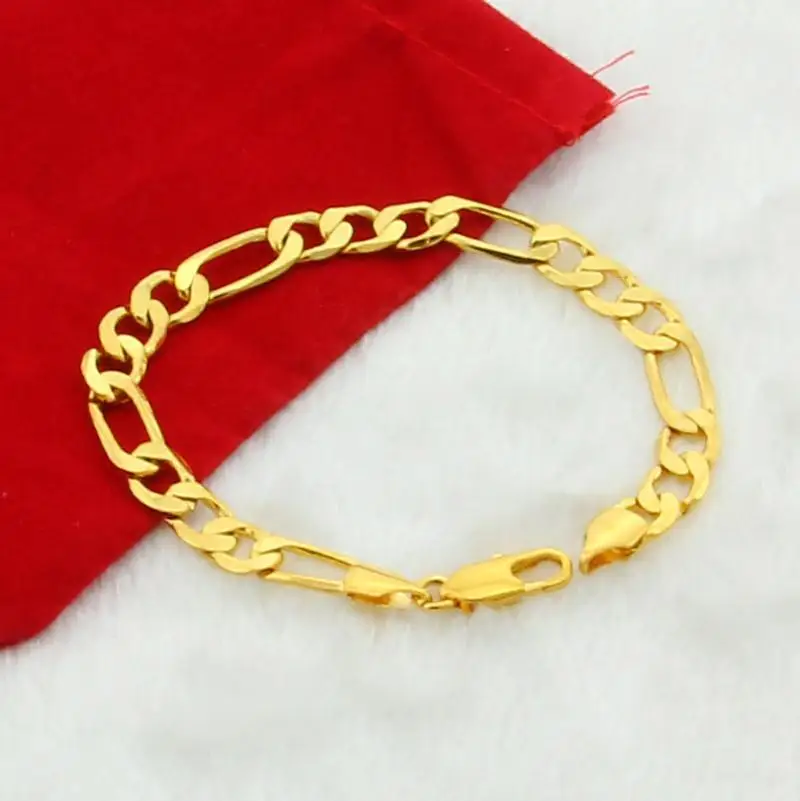 Продвижение Высокое качество Самый трендовый 24k золотой браслет ожерелье набор