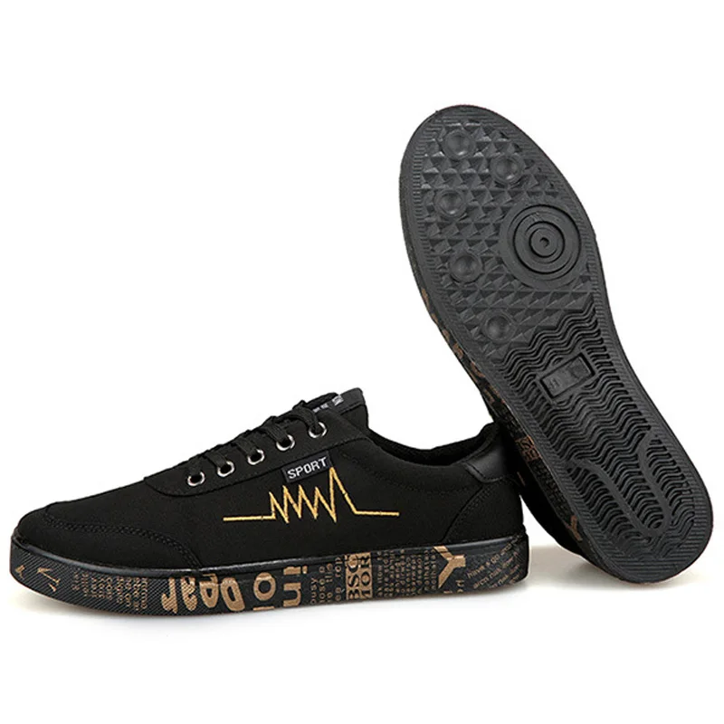 Мужские парусиновые кроссовки черные повседневные с низким берцем для взрослых