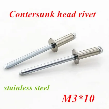 

100pcs/lot M3*10 Countersunk POP head rivet Stainless steel