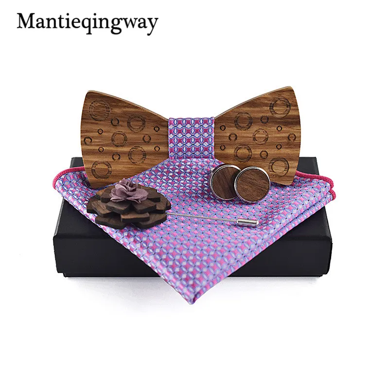 Mantieqingway деревянный галстук-бабочка банты для свадебной вечеринки галстуки