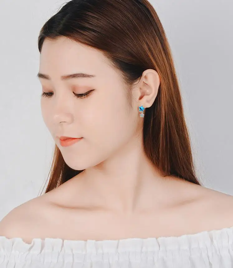 Модные ювелирные изделия для девушек твердые серьги-гвоздики из стерлингового