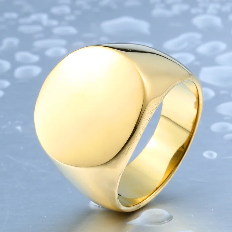 Men's High Roundness Polished Signet Solid Fashion Man's 316L Stainless Steel Biker Unique Ring For Men BR8-403 | Украшения и