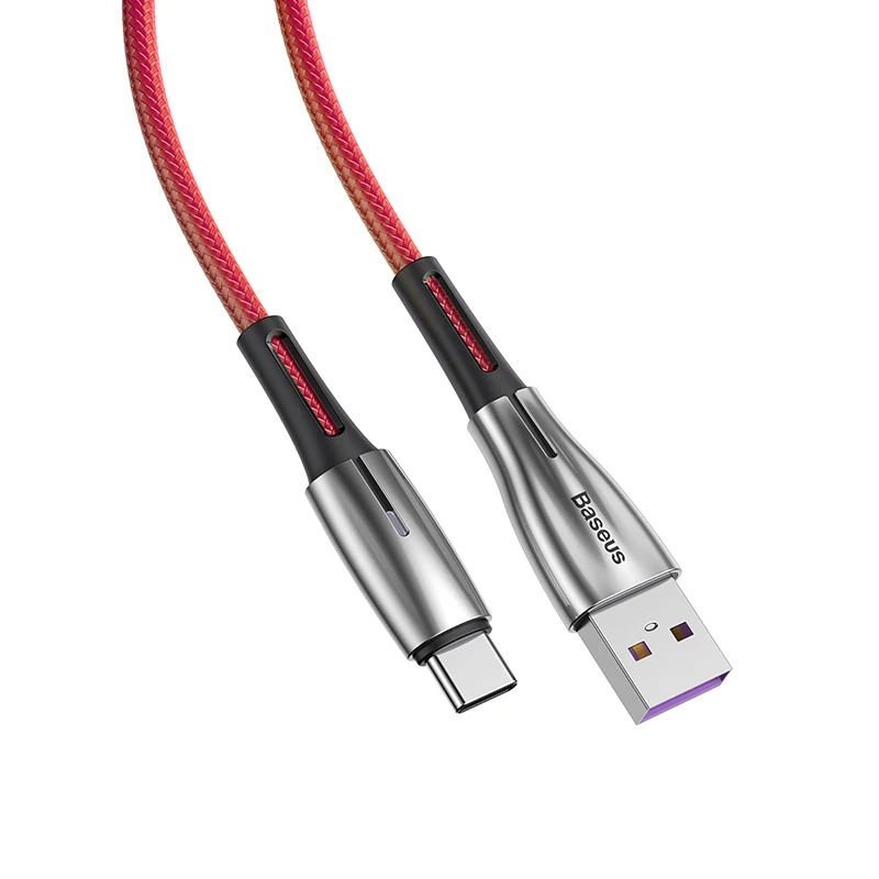 RED Baseus Quick Charge 3,0 5A Тип usb C кабель для huawei P20 Lite рro 2A зарядка через usb кабель для samsung Galaxy S10 S9 Xiaomi Mi 9 - Цвет: RED