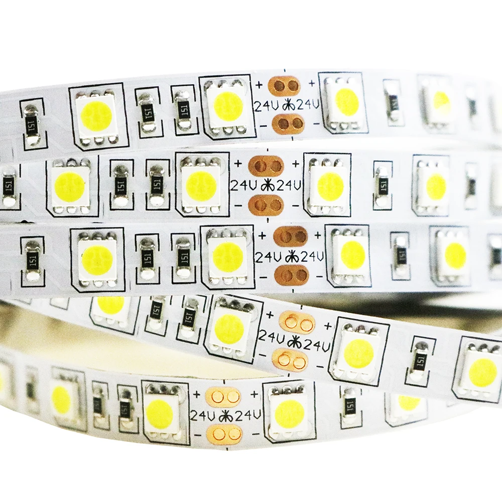 Китайская Светодиодная лента 5050 SMD DC24V свет 5 м 300led Гибкая не водонепроницаемая