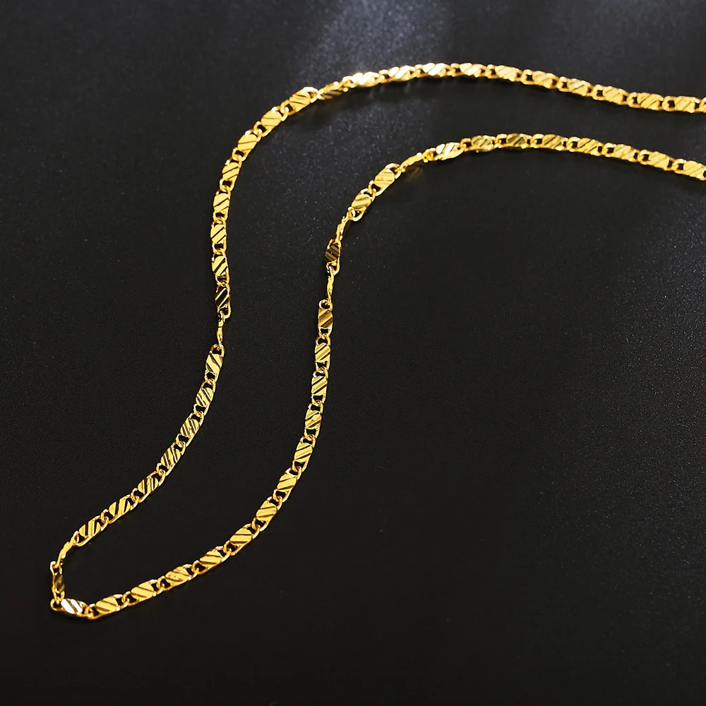 16-30INCH Beautiful fashion Elegant Gold color chain pretty for MEN women Necklace Jewelry wedding party gift JSHLN038