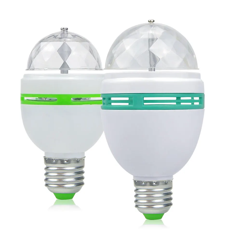 Цветная Автоматическая вращасветодиодный RGB Светодиодная лампа E27 3 Вт 6