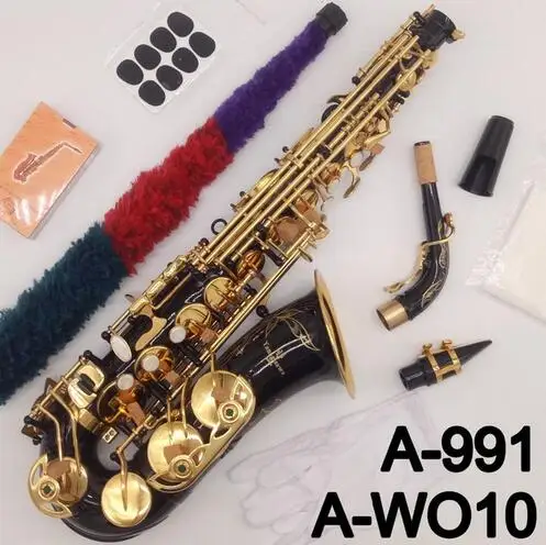 Новый альт-саксофон A-991 черный лак Sax Alto Музыкальные инструменты Professional A-WO10 WO10 включен чехол