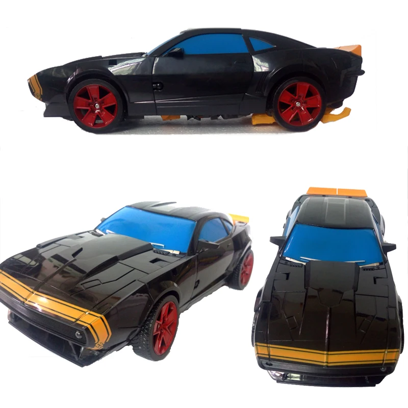 

45cm Robocar Transformation Black Robots Car Model Deformed Acousto Optic Toys Action Figure Birthday Gifts For Children Boy