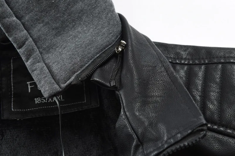 Осенняя и зимняя новая мужская кожаная куртка теплая Повседневная мотоциклетное